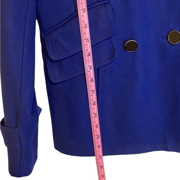 EXPRESS 2012 Dark Navy / Eggplant  Womens Wool blend Peacoat Size SP - Picture 11 of 12